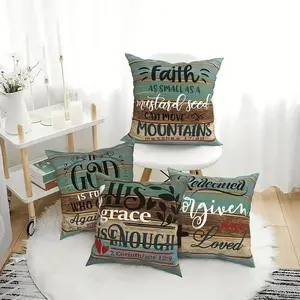 Letter Pattern Cushion Cover, Square Throw Pillow Cover, Household Decoration Supplies for Home Living Room Bedroom