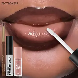 3pcs/set Matte Lip Gloss + Nourishing Lip + LiplinerOil, Hydrating Cosmetic Gloss, Long-Lasting Non-Stick Cup, Moisturizing Lip Glaze and Lip Oil for Layering, Creating Glossy and Moisturized Lips, Lip Care, Women's Cosmetics, Holiday Gift, Moisture