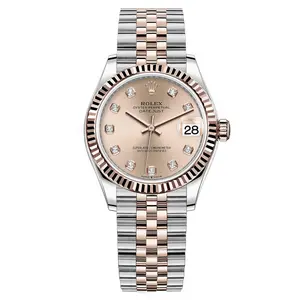 Rolex Datejust 31 278271 Two-Tone Everose Gold Fluted Bezel Rose Diamond Dial WHT031669