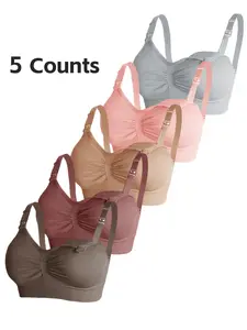 Maternity Solid Color Nursing Bra, Comfortable Breathable Adjustable Hook & Eye Closure Nursing Bra, Maternity Underwear for All Seasons