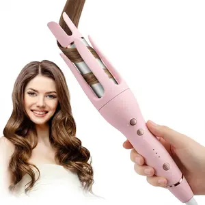 Automatic Curling Iron with Negative Ions 3 Heat Levels for Fine Normal Thick Hair Quick Warm-Up 60 Seconds 100 Million Ions Reduce Frizz Easy Styling Left Right Rotation 30-Min Auto Shut-Off Dual-Temperature