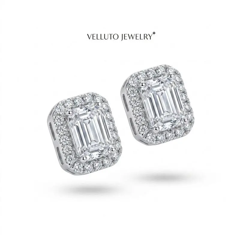 PLATINUM PLATED  MOISSANITE 1.0CTW VVSD Color - Vintage - Gift for Loved Ones - Platinum Plated Earrings
