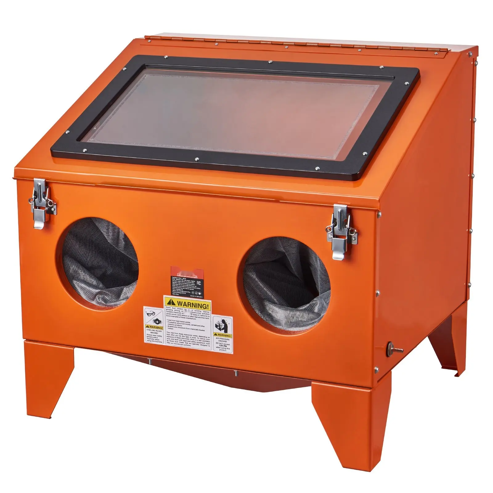 40 Gallon Sandblasting Cabinet, 40-120 PSI Portable Benchtop Sandblaster With Heavy Duty Steel Construction, Includes Blasting Gun And Four Ceramic Nozzles For Paint, Rust, Stain Removal And Surface Prep