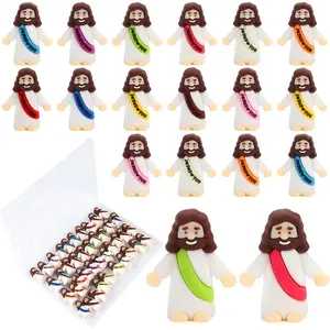 40 Pcs Mini Jesus Figurines in Bulk, Little Jesus Loves You Figures to Hide Tiny Action Figure  Crafts Pocket Seek Religious Gifts Christmas Stuffers Fillers Sunday School Baptism Christ Savior