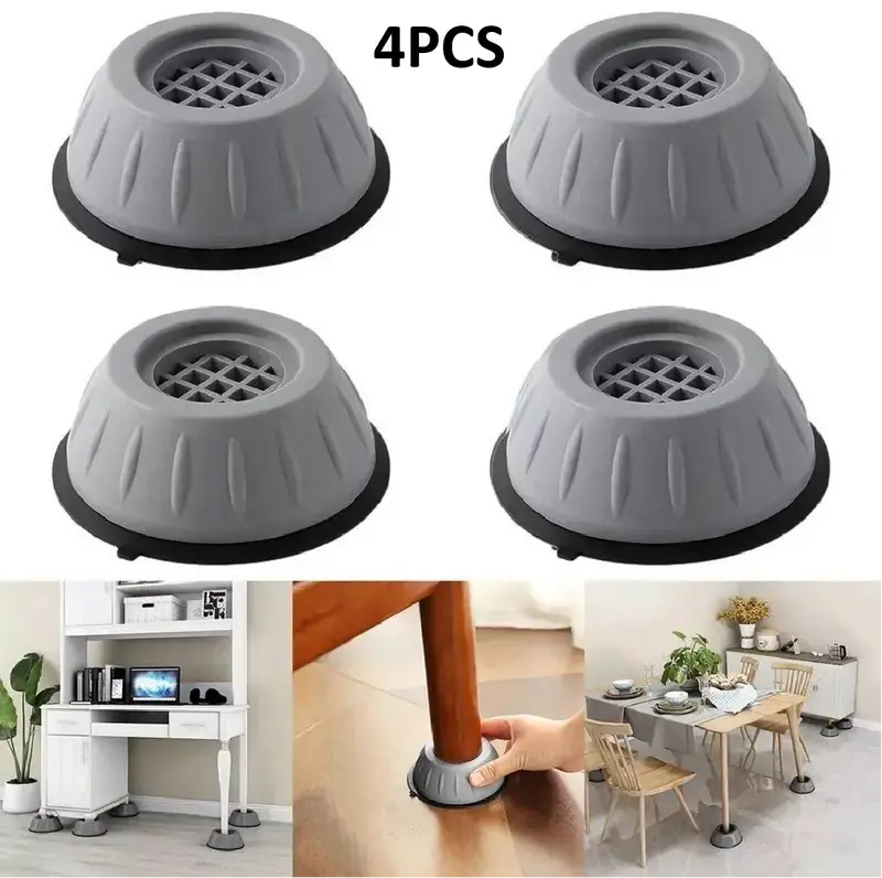 4/8 pcs Durable Compact Shock-Absorbing Pads for Large Home Appliances. Anti-vibration pads cut noise, prevent sliding, offer stable support for refrigerator and washer. Wear-resistant floor protectors, practical household accessories for daily home use