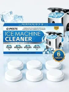 Nickel-Safe Scale Remover Ice Machine Cleaner Tablets 6-Pack, Universal Descaling Solution for Countertop and Nugget Ice Makers, Effortless Home Kitchen Descaling Cleaner