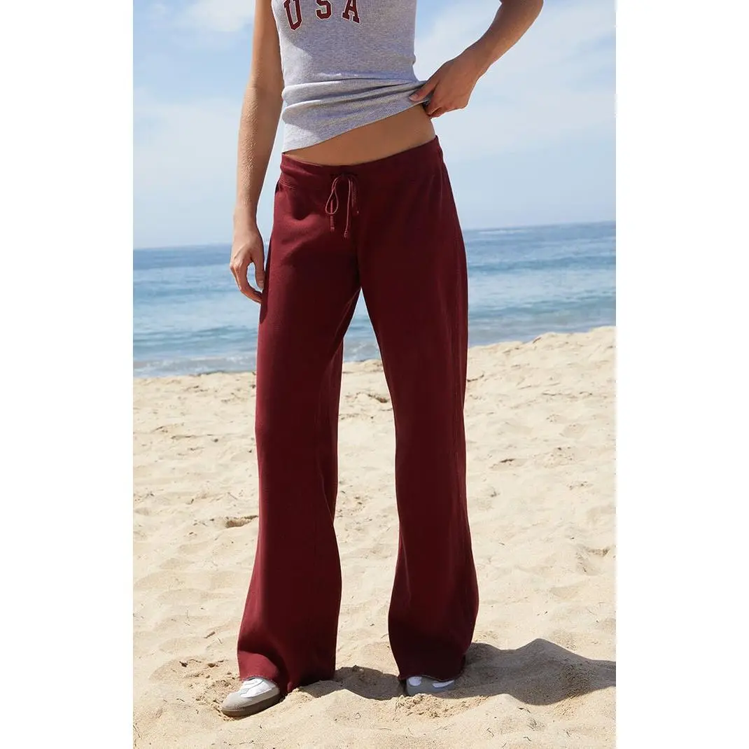 John Galt Women's Burgundy Hilary Soft Flare Yoga Pants