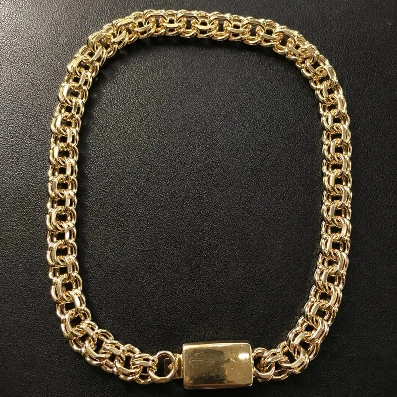 14K Oro Laminado Chino Link Anklet