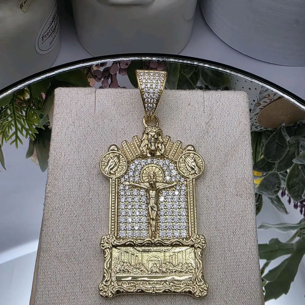 # 0344 14k Gold-Plated High-Quality LA ULTIMA CENA  Pendant - Unisex Wear Accessory for Daily, Everyday, Casual Outfits