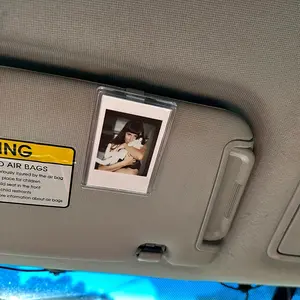 Acrylic Car Sun Visor Picture Frame, Keepsake Memory Holder for Family, Couples, Pets, Easy Installation Dashboard Accessory, Car Accessories