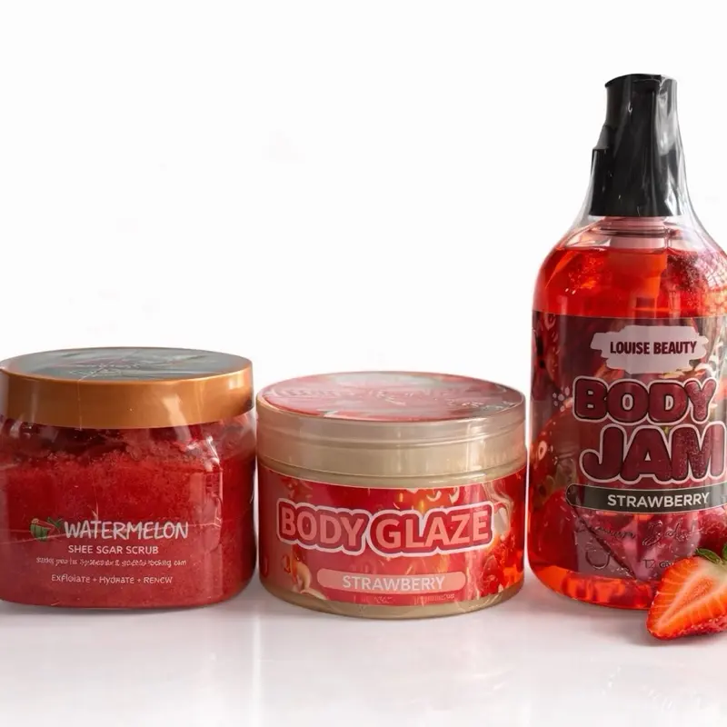 Louise Beauty Body Care Set – Body Scrub, Body Glaze & Body Wash Cosmetic