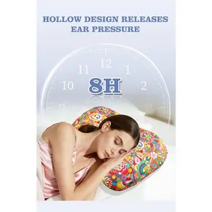 Apple Shape Ear Pillow, Slow Rebound PP Core, Side Sleep Ear Hole Support Pillow, Valentine's Day Gift, Comfortable Sleeping Aid
