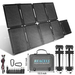 90W Portable Solar Panel, Foldable Solar Panel QC3.0 USB-A &Type-C Port,23% High Efficiency IP67 Waterproof Outdoor Cell Phone Solar Charger for Power Banks Tablets Outdoor Small Power Station