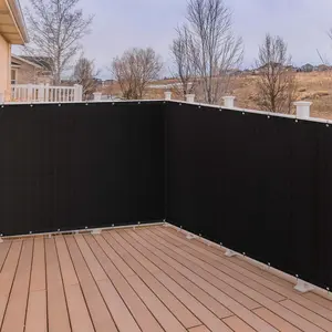 6 ft. x 50 ft. Commercial-Grade Black Privacy Screen Fence - Heavy-Duty Weatherproof Mesh with 90% Visibility Blockade, Reinforced Grommets, and UV Protection.Perfect for Creating Private Retreats in Patios, Backyards, Gardens, or as a Durable Windbreak
