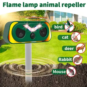 Solar Sound Wave Animal Repeller for Outdoor Use, Electronic Pest Repellent, Home Pest Control, Deters Small Wild Animals, Non-Battery Operated, Ideal for Garden & Yard Protection
