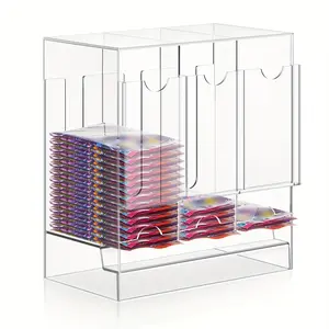 Acrylic booster pack dispenser, card dispenser organizer, suitable for trading cards, booster packs, sports goods and more (3 slots)