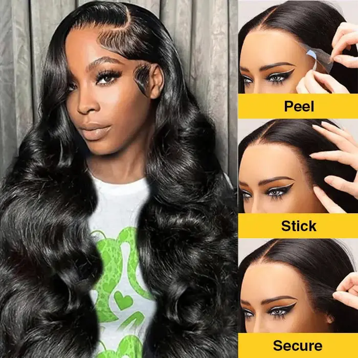 Cynosure Drawstring Wigs 13x6 Pre cut Glueless Lace Frontal Wigs Pre Everything HD Lace Skin Melted Brazilian Body Wave Human Hair Wigs Glueless Ready to Wear Wigs For Women