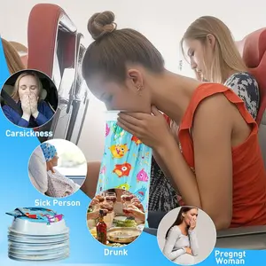 Teen Car Sick Bag Set, Disposable Nausea & Vomit Relief, Cute Unicorn Design, Leak-Proof Self-Seal, Ideal for Kids & Pregnant Women, Pack, Trash Bags, Garbage Bags