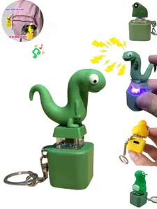 USB Rechargeable Keychain Stress Relief Toy with Lights & Sounds, Portable Fun Sensory Stimulation Tool, Anxiety Relief Accessory