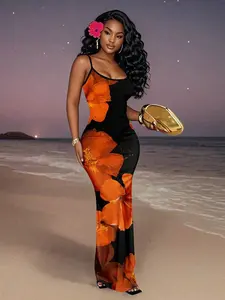 Outfits For Women/Fall Women Clothes/Summer Dresses For Women/Elegant Dresses For Women/Wedding Guest Dress Women/Vacation Outfits Woman/Going Out/Classy Outfits For Women/Lilium Graphic/Floral Graphic Casual Minimalist Sleeveless Dress