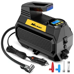 Nilight Tire Inflator Air Compressor Portable Air Pump for 12V DC Car Tires with Digital Pressure Gauge 150PSI Auto Tire Pump with LED Light for Cars ATVs Bicycles, Automotive Tire Inflator, Vehicle Tire Inflator