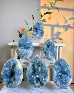 celecite druzy geode eggs  and small size egg _buy big get 1 small  for free —free shipping over 20