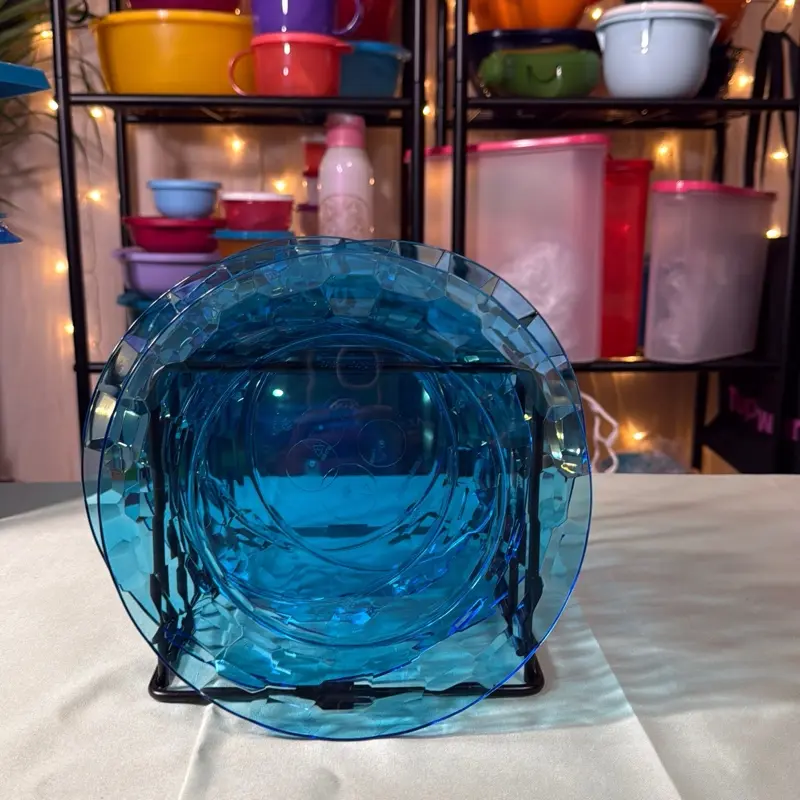 Blue Prisma Plates Tupperware Mexico