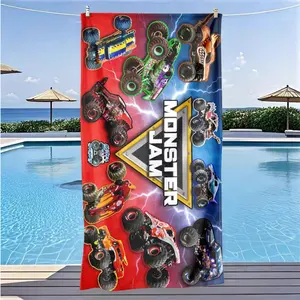 Monster Jam Beach Towel, Quick-Dry Soft Polyester, Multi-Use Yoga Travel Swim Camping, Large Size, Best Gift