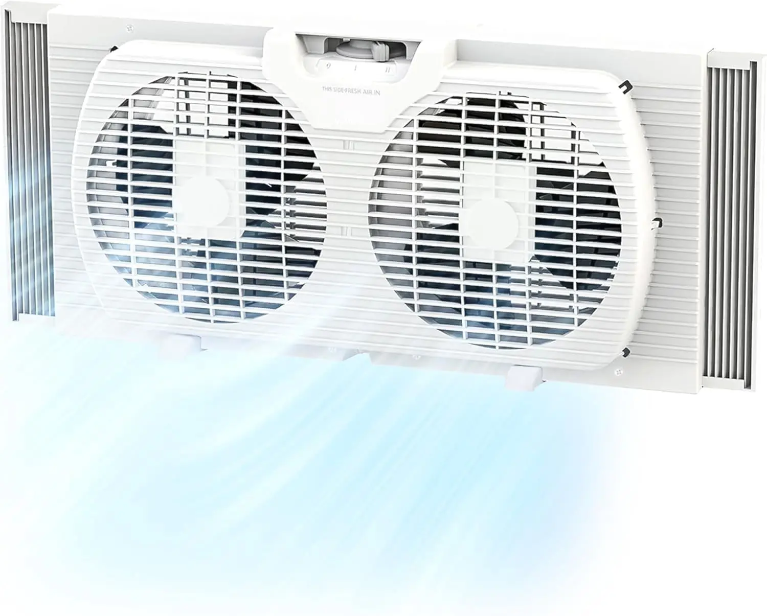 EZ-Chill 9" Twin Window Fan with Manually Reversible Airflow Control, Auto-Locking Expanders