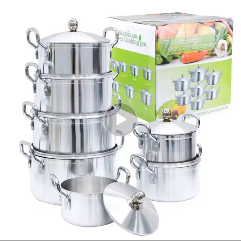 7-Piece Thick Aluminum Kitchen Soup Pot Set
