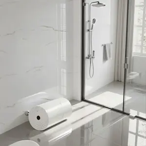 Self-Adhesive Thick Wall Paper Roll, DIY Removable Marble Floor Sticker, Waterproof Oilproof Wear-Resistant, Kitchen Bathroom Corridor Decor