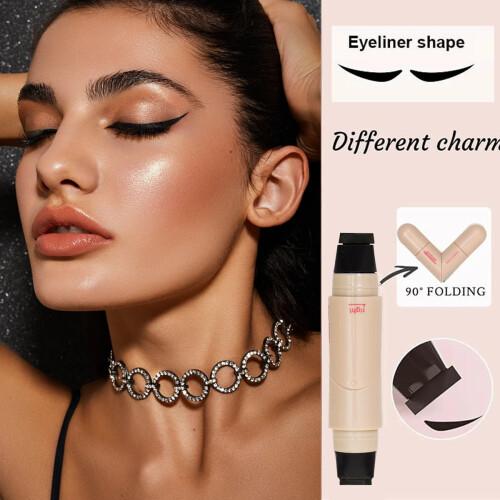 Mother's Day Rotating Eyeliner Stamp Pen - Dual-Head Design with Wing Stamp, Quick-Dry, Long-Lasting, Smudge-Proof for Easy Cat Eye, Sharp Winged Lines All-Day Wear Beginners Friendly Makeup Tool