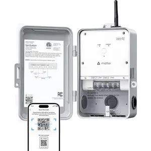 Matter Smart WiFi Pool Pump Timer, 240VAC, 3HP 40A, Heavy Duty Timer Switch, Works with Apple HomeKit, Amazon Alexa, Google Home, SmartThings, 2.4GHz WiFi Only, ETL Listed