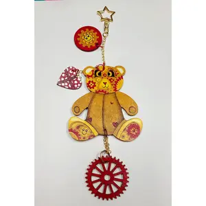 Handpainted GEAR BEAR Pressie Girls Backpack Charm
