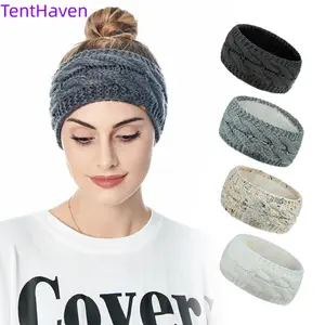 2026 Velvet-Yarn Knitted Sports Headband with Ear Protectors - Accessories for Women, European & American Style, 12 Colors, Autumn & Winter Foreign Trade Item