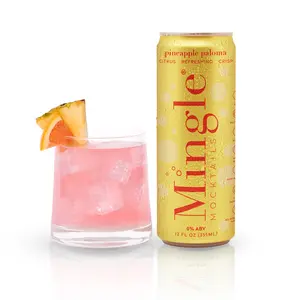 Mingle Pineapple Paloma Mocktail Light Zesty 0% ABV 12 FL OZ Citrus Refreshing Crisp Finish Key Lime Fruity Beverage Summer Drink