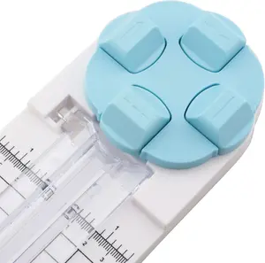 Compact Scrapbook Paper Cutter 4 in 1 Craft Cutting Tool Multifunctional Clipboard Utility for Cutting Photo Albums Greeting Card Labels Gift Tag（blue）