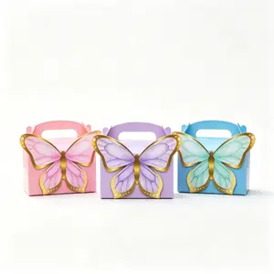 Butterfly Wedding Favor Boxes, Butterfly-Themed Gift Boxes, Hand-Held Wedding Candy Boxes, Three-Dimensional Decorative Gift Boxes