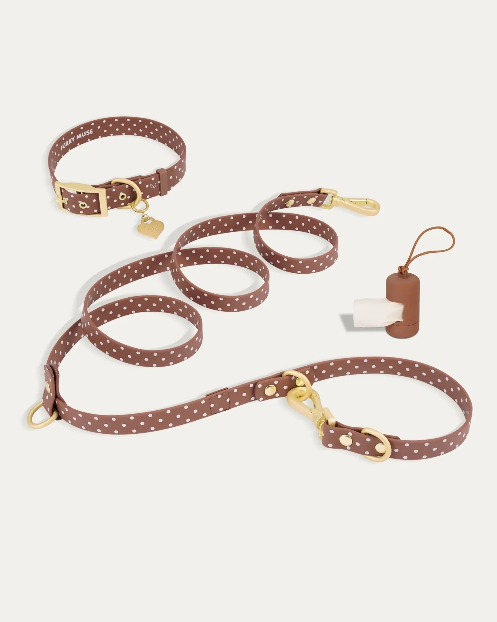 Wander! Collar Kit - Cocoa Polka Dot