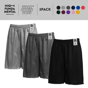 3 PACK HIGHFUNDAMENTAL Men's Lightweight Mesh Shorts HFM Basketball Shorts Casual Elastic Gym Athletic Shorts Loose Fit Shorts Hip Hop Harem (S to 5XL)