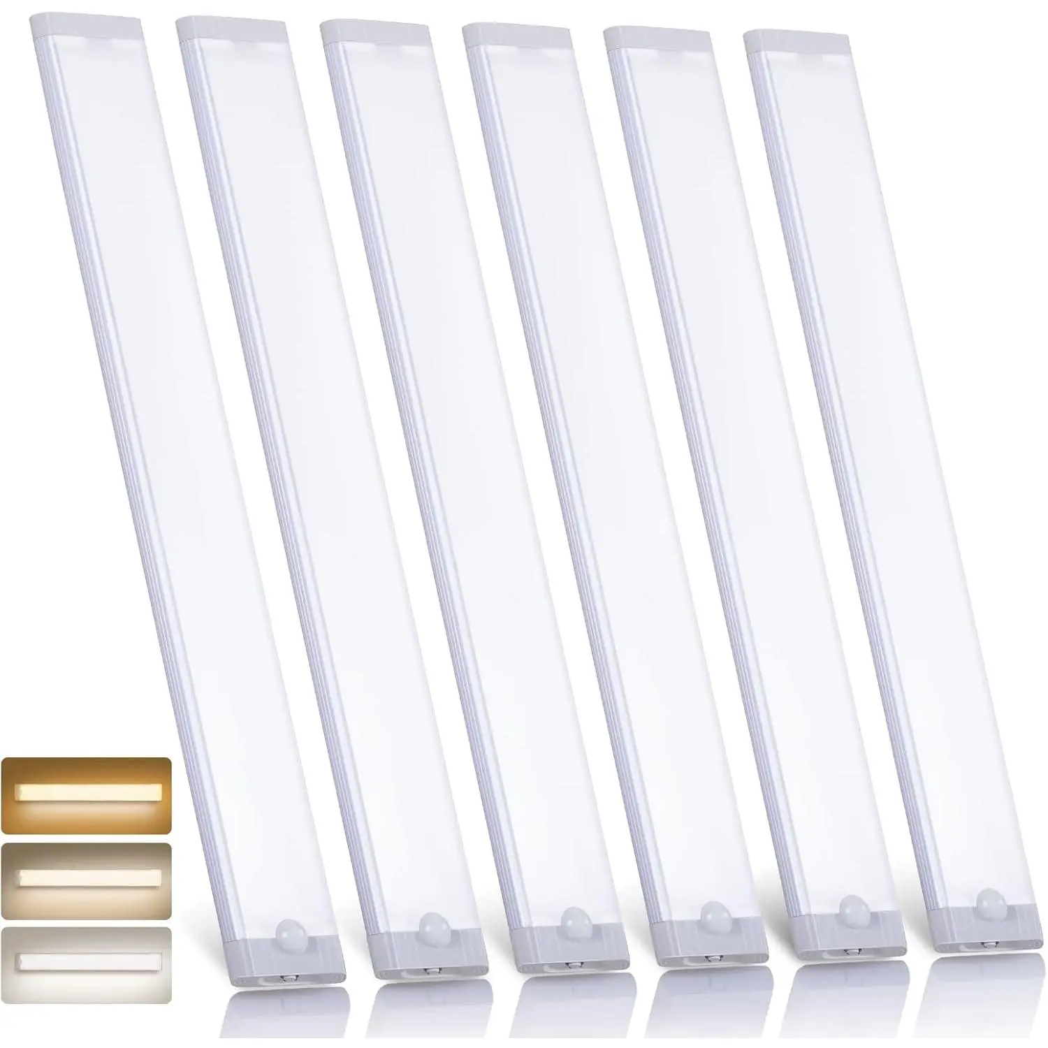 16 inch Under Cabinet Lighting, 120 LEDs Motion Sensor Light Bar Indoor, USB-C Rechargeable 3 Color Temps Dimmable Wireless Kitchen Closet Magnetic Li