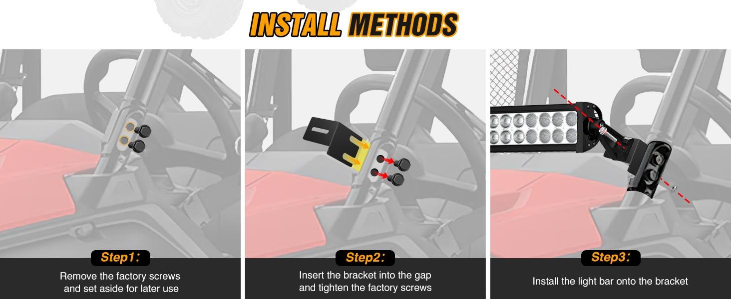 Nilight Light Bar UTV Front Side A Pillar Hood Mounting Brackets for 50-54 inch Lights Pods Compatible with Pioneer 700 1000 2014 2015 2016 2017 2018 2019 2020 2021 2022 2023 2024 Nilight Light Bar UTV Front Side A Pillar Hood Mounting Brackets for 50-54 inch Lights Pods Compatible with Pioneer 700 1000 2014 2015 2016 2017 2018 2019 2020 2021 2022 2023 2024