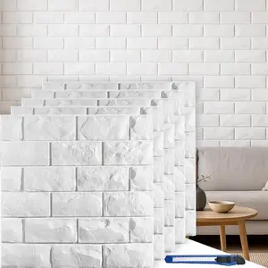 30 count  Wall Panels, White Brick Printable  Wallpaper Stick and Peel, Self Adhesive   Faux Brick Paneling for Bedroom, Bathroom, Kitchen, Fireplace (29.06 sq  Coverage)