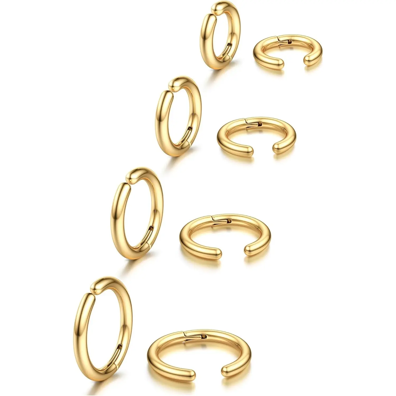 YADOCA 8 Pieces Clip On Earrings For Men Women Non-Piercing Fake Earrings Stainless Steel Clip On Hoop Earring Cool Earrings Ear Clips Set for Gifts
