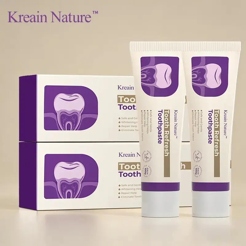 Kreain Nature 100g Natural Nano Hydroxyapatite Oral Toothpaste - Gentle Dental Care Toothpaste, Remineralizing & Fluoride-Free, Antiplaque, Soothes Sensitivity, Whitens, Freshens Breath, Prevents Tooth Loss, Dental Care Toothpastes