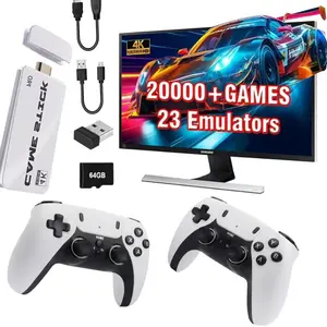 Retro Gaming Console, 20,000+ Retro Game Stick, 23 Emulators, 4K HD HDMI TV Game Stick, Includes 2 Wireless 2.4GHz Controllers,Plug & Play Video Games for TV(64GB)