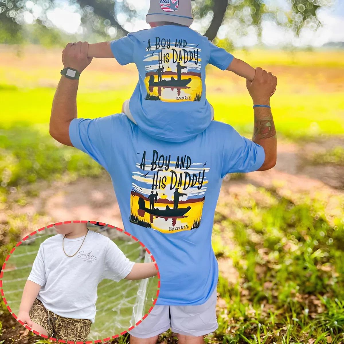 A Boy And His Daddy Men’s Youth and Adult T-shirt, Fishing shirt for youth, fishing tee, hunting outfit, Toddler clothes, country boy clothing, Youth Clothing, summer outfit, birthday gift, vacation outfit