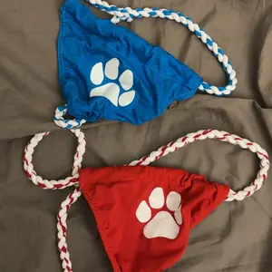 Male Animal Print Bikini Bottom - Casual Paw Print Swimwear with Adjustable Straps & Quick-Dry Fabric, Great for Pool Parties, Swimsuit, Stretch Fabric, Sporty Chic, Sports & Outdoor, Secure Fit, Boho Braid Detail, Multi-Size, Lightweight Fabric
