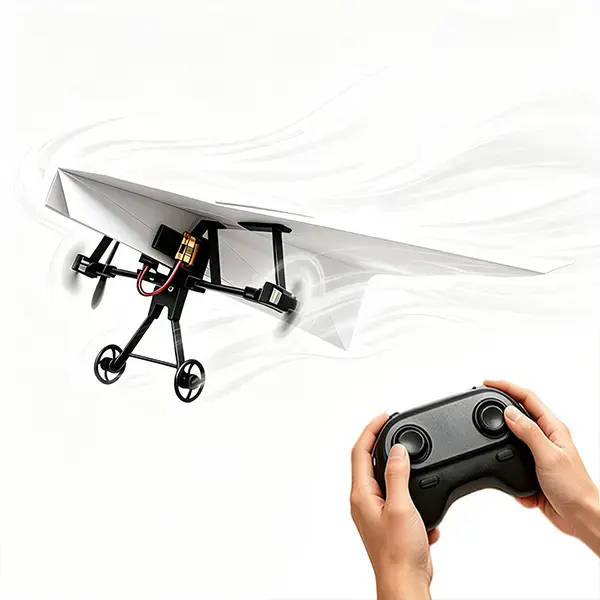 Paper Airplane Kit, Remote Control Plane with Gyro Stabilizer & Dual Propellers, DIY Foldable Electric Flying Toy, Easy-to-Fly Lightweight STEM Aircraft Gift for Kids Boys Girls & Adults