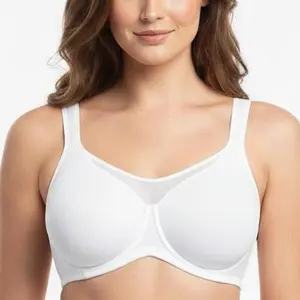 HSIA Cardi Comfort Soft Plus Size Underwire Smoothing Wide Strap Full Coverage Unlined Minimizer T-shirt  Bra for Women SpringStatements